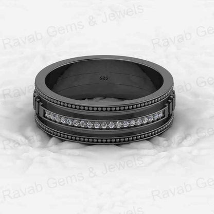 Best Selling 925 Silver 6mm Wide Band Pave CZ Diamond Designer Unique Statement Cigar Women Eternity Vermeil Ring Fine Jewelry