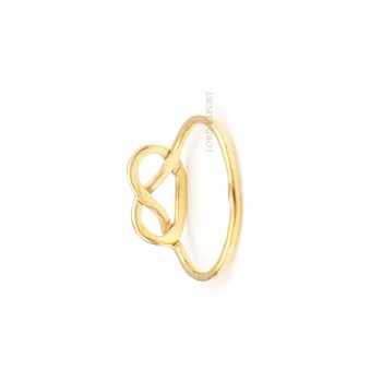 Handmade Gold Plated Sterling Silver Eternity Band Trendy Midi Shape Wave Rings for Women Fine Jewelry with Tie Ribbon Design