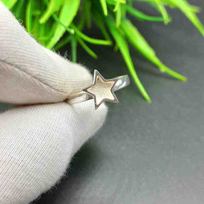 Solid 925 Sterling Silver Star Shape 7mm Bezel Setting Semi-Mount Blank Setting Ring Good For Resin & Ashes Work DIY Jewelry