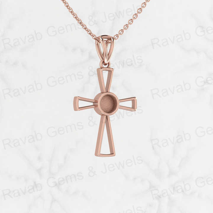 Genuine 925 Sterling Silver 24x18mm Christ Cross Semi Mounting Blank Setting Charm Pendant for Jewelry Findings & Components