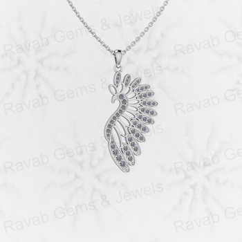 New Arrival Genuine 925 Sterling Silver Micro Pave Diamond Setting CZ Bezel Setting Peacock Designer Lovely Gift For Wife