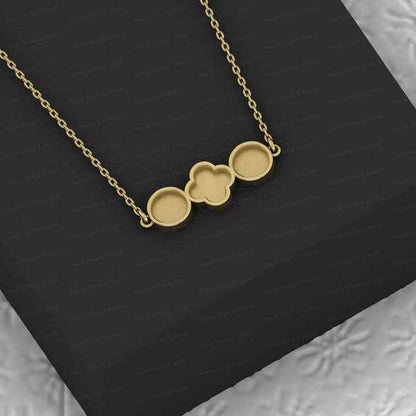 Solid 925 Silver 10mm Clover & Round Bezel Pendant Semi Mount Charm Setting for Resin Ashes Stone Jewelry Findings Components