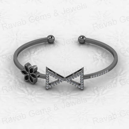 Best Selling Solid 925 Sterling Silver Flower & Power Drum Semi Mount Blank Setting Cuff Adjustable Bangle for Women Jewelry