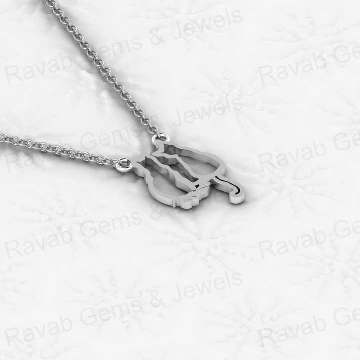 Top Quality Solid 925 Sterling Silver 13x20mm Couple Cat love Memorial Pendant Personalized Animal Lover Necklace Jewelry