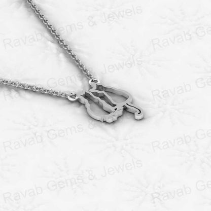 Top Quality Solid 925 Sterling Silver 13x20mm Couple Cat love Memorial Pendant Personalized Animal Lover Necklace Jewelry