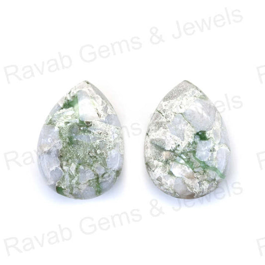 New Arrival Quality 12x16mm Natural Variscite Pear Shape Cabochon Hand Polish Gemstone for Making 14k Gold Handmade Jewelry