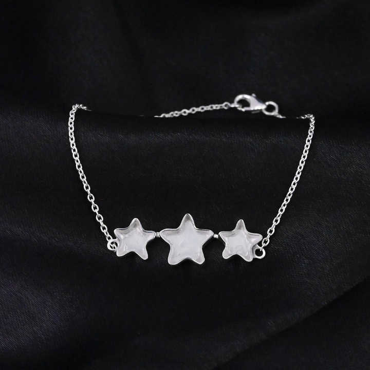 High Quality Handmade Genuine 925 Silver Empty Star Blank Bracelet Jewelry Findings Ashes & Resin Work Keepsake Breast Milk DIY