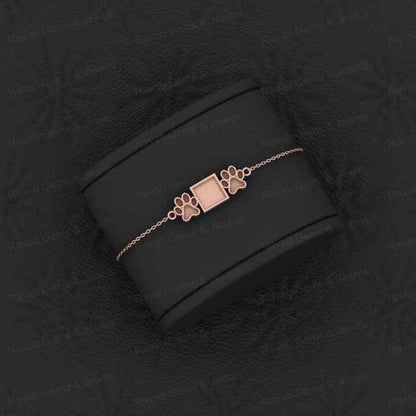 Premium Quality Solid 925 Sterling Silver Dog Pow &Squre Bracelet Good For Ashes & Resin Work Keepsake Breastmilk Fine Jewelry