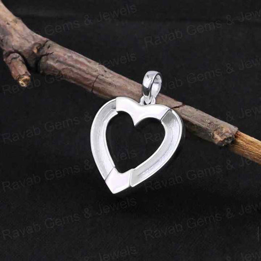 Top Quality 925 Silver 20mm Heart Blank Bezel Horse Hair Pendant Empty Setting Resin Ashes Keepsake Memorial Jewelry Components