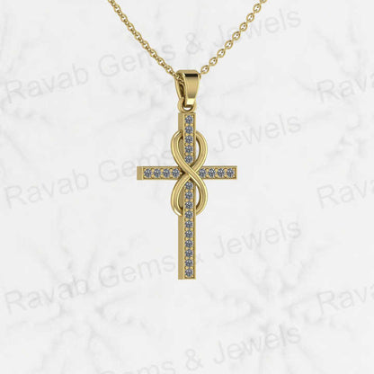 High Quality 925 Sterling Silver Holy Cross Pendant for Women Christian Religious Bowknot Design Rhodium Memorial Fine Jewelry