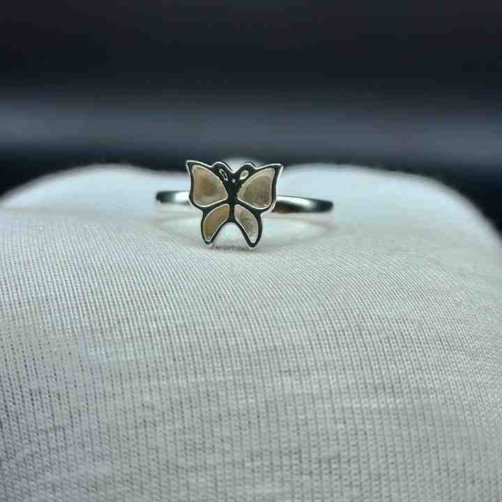 Solid 925 Sterling Silver Butterfly Design Bezel Setting Semi-Mount Blank Setting Good For Ashes & Resin Breastmilk Jewelry