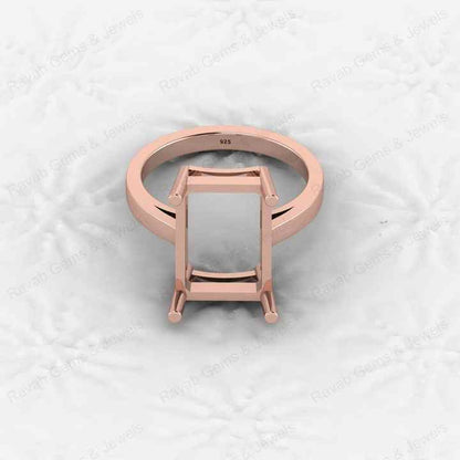 High Quality Genuine 925 Silver 10x14mm Rectangle Shape 4 Prong Settings Good for Gemstone Keepsake Memorial Crafts DIY Jewelry