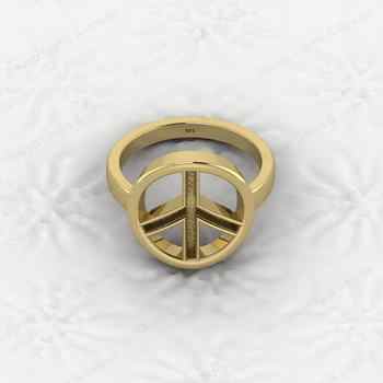 Genuine 925 Silver Peace Symbol Semi Mount Blank Setting Ring for DIY Zodiac Jewelry Resin Ashes Work Keepsake Suppliers