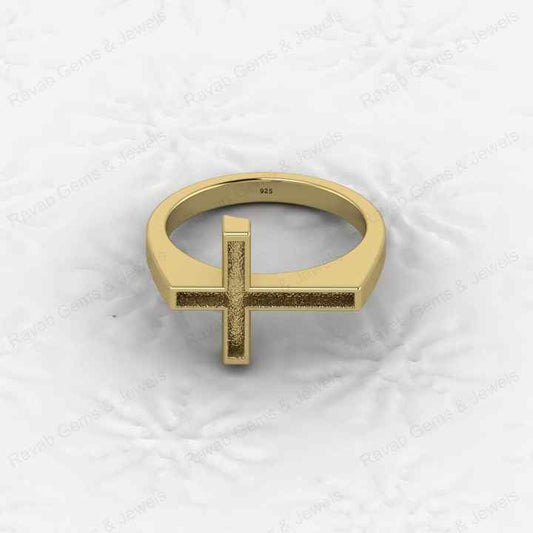 Best Quality 925 Sterling Silver Holy Cross Semi Mount Blank Setting Ring Good for Gemstone Findings & Components Fine Jewelry