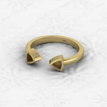 High Quality Genuine 925 Sterling Silver 5mm Trillion Black Setting Ring Handmade Ashes Resin Work Jewelry Findings