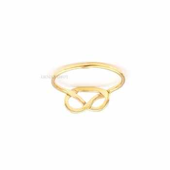 Handmade Gold Plated Sterling Silver Eternity Band Trendy Midi Shape Wave Rings for Women Fine Jewelry with Tie Ribbon Design