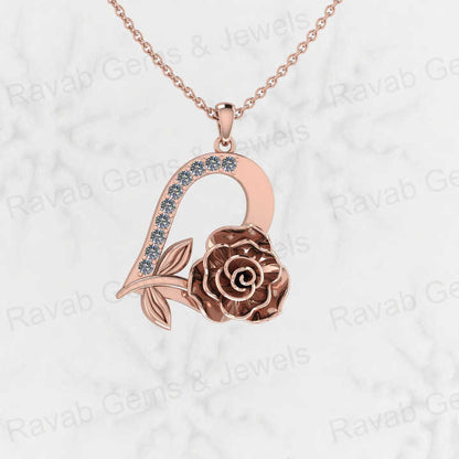 Best Selling 22mm Minimalist Floral Love Heart Pendant Necklace Women 925 Genuine Silver CZ Dainty Crystal Fine Jewelry Keepsake