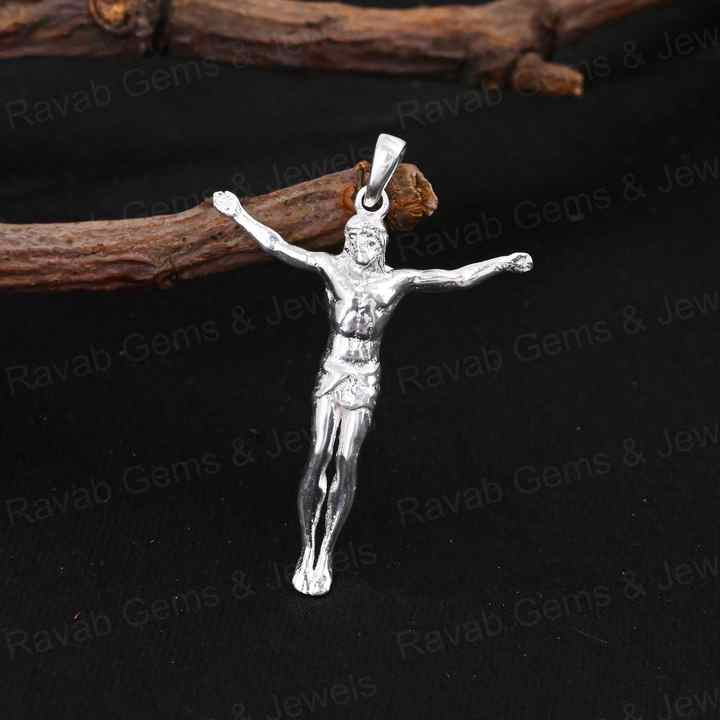 Handmade 925 Silver Catholic Crucifix Top Selling Religious Jesus Medallion Cross Women's Fine Charm Pendants Christian Jewelry