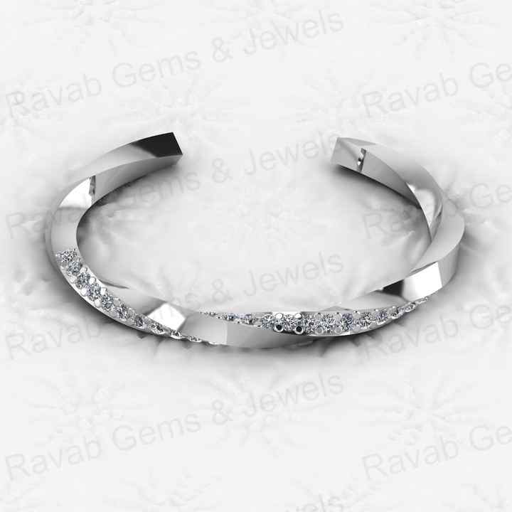 New Arrival Solid 925 Sterling Silver 18k Gold Plated Designer Twisted Band Concave Rhombus CZ Bracelet for Women Jewelry
