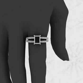 High Quality 925 Sterling Silver 8x6mm Octagon With CZ Semi Mount Fine Gemstone Jewelry Prong Setting Ring for Women