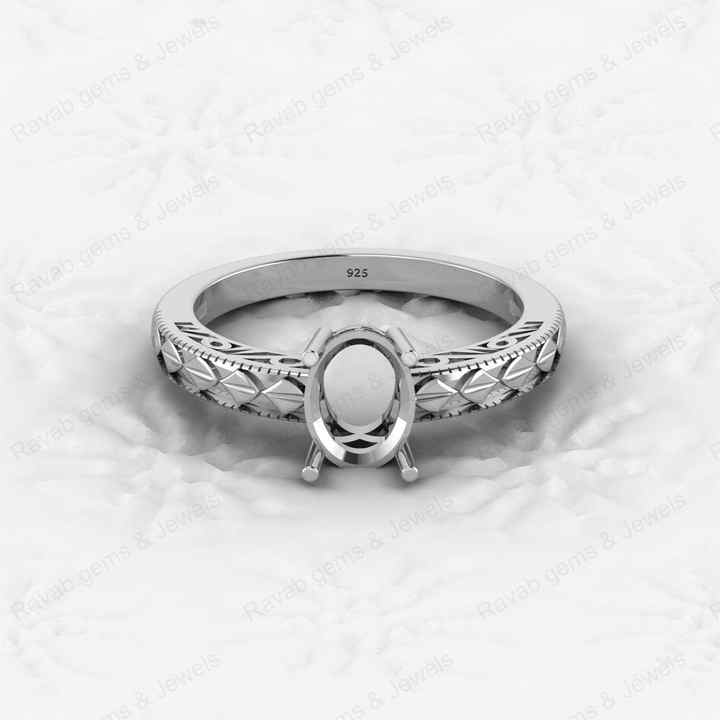 High Quality 925 Silver 6x8mm Oval Shape Semi Mount Blank Setting Ring Making Jewelry Findings & Components Keepsake Jewelry