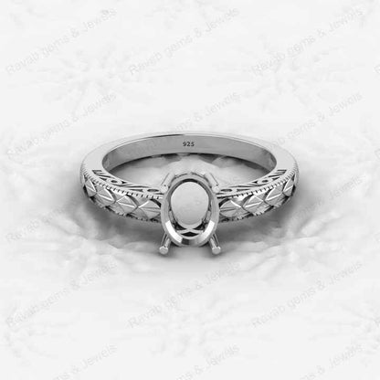 High Quality 925 Silver 6x8mm Oval Shape Semi Mount Blank Setting Ring Making Jewelry Findings & Components Keepsake Jewelry