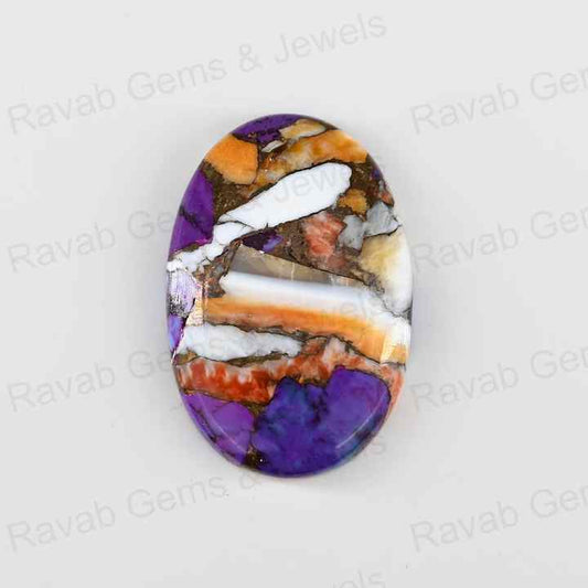 Top Quality Mohave Purple Copper Mix Oyster 20x30mm Oval Shape Flat Back Calibrated Loose Gemstone Cabochon for Making Jewelry
