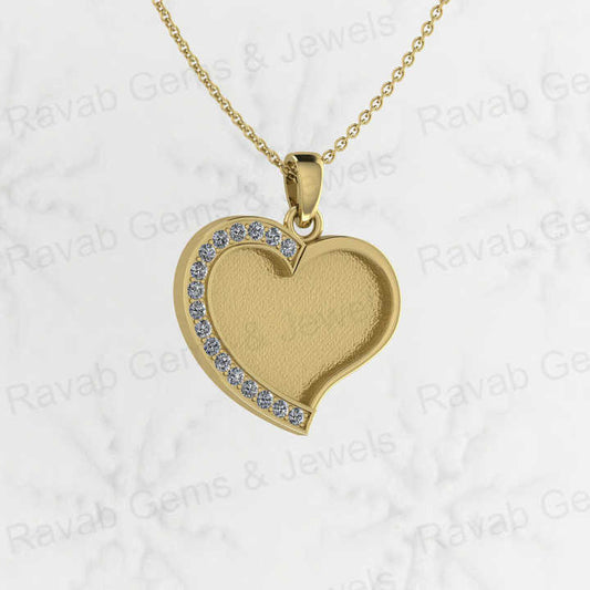New Arrival 925 Sterling Silver Heart Charm Pendant Zircon 18" Chain Semi Mount Blank Setting DIY CZ Jewelry Findings Components