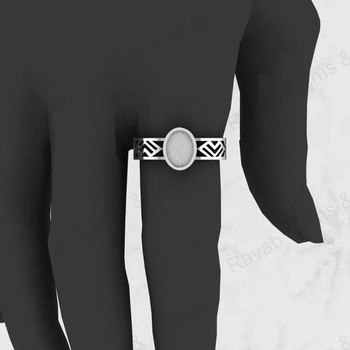 925 Sterling Silver High Quality Filigree Pre-Noted Design Semi Mount Blank Ring Bezel Setting Keepsake Breastmilk Jewelry
