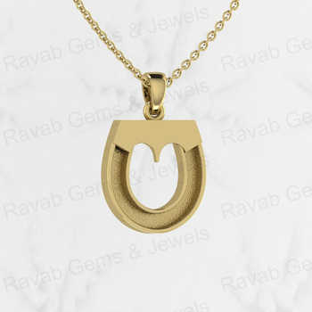 23mm High Quality 925 Sterling Silver Horseshoe Semi Mount Blank Pendant for Breast Milk Jewelry Setting Components