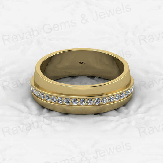 Top Selling 925 Sterling Silver Vermeil Eternity Band Solitaire Micro Pave CZ Diamond Women's Ring Personalized Fine Jewelry