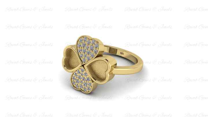 Best Quality 925 Solid Sterling Silver Semi Mount Ring 5mm Heart Clover Design for Resin Ashes Work Personal Jewelry Projects