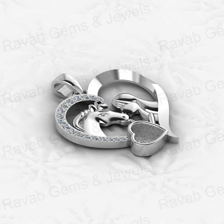925 Sterling Silver 6mm Little Heart 23x27mm Big Heart Lovely Animal Horse And Girls Pendant Keepsake Jewelry Necklace For Women