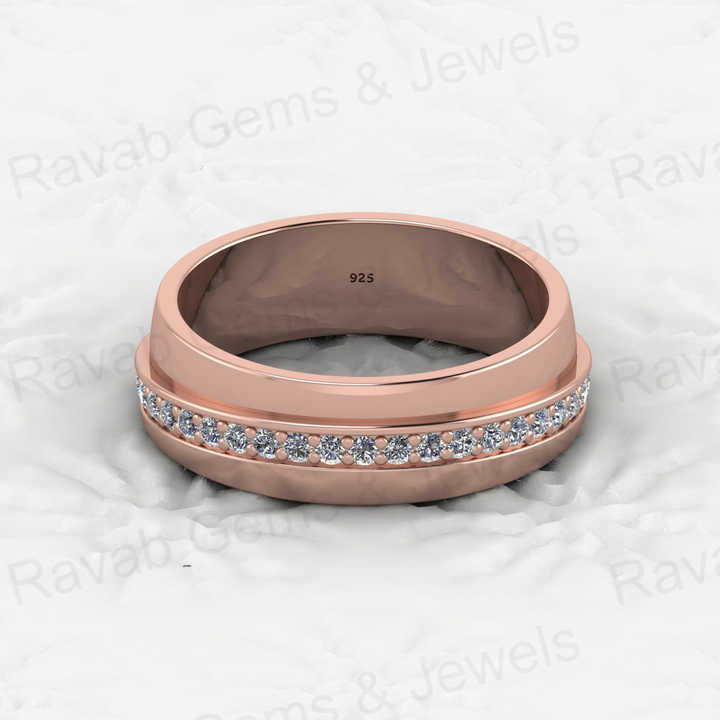 Top Selling 925 Sterling Silver Vermeil Eternity Band Solitaire Micro Pave CZ Diamond Women's Ring Personalized Fine Jewelry
