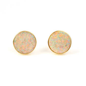 Classic Synthetic Multi-Color 925 Sterling Silver 18K Gold Filled Handmade Best Quality Fine Stud Earrings for Women Party Wear