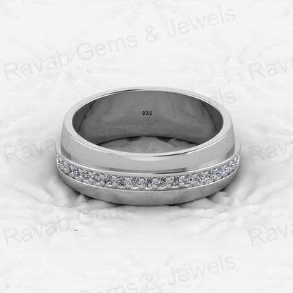 Top Selling 925 Sterling Silver Vermeil Eternity Band Solitaire Micro Pave CZ Diamond Women's Ring Personalized Fine Jewelry