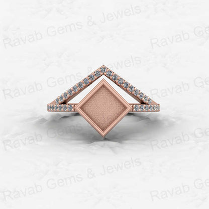 High Quality 925 Solid Silver 6mm Square Shape Close Back Bezel Ring CZ Setting with Breastmilk DIY Jewelry Findings Components