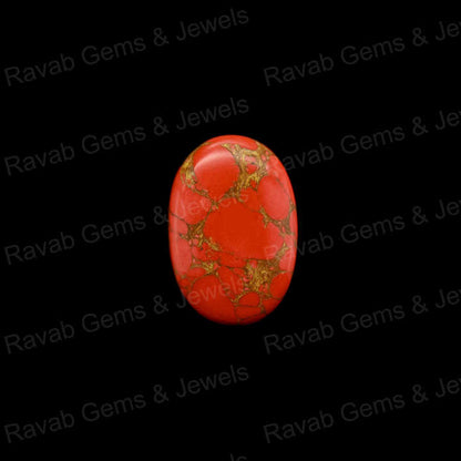 Top Quality Mohave Copper Red Turquoise 6x8mm to 20x30mm Oval Shape Flat Back Calibrated Loose Gemstone Cabochon for Jewelry