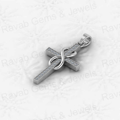 High Quality 925 Sterling Silver Holy Cross Pendant for Women Christian Religious Bowknot Design Rhodium Memorial Fine Jewelry