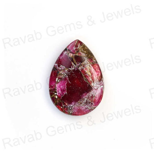 New Arrival Quality 16X22mm Mohave Pink Ruby Copper Pear Shaped Hand Polish Gemstone for Making 14k Gold Handmade Fine Jewelry