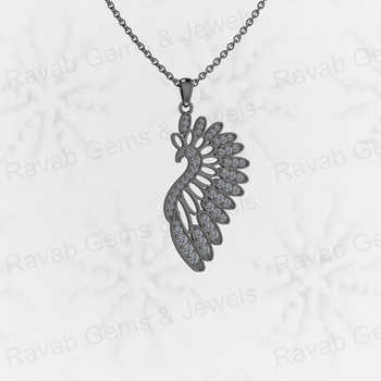 New Arrival Genuine 925 Sterling Silver Micro Pave Diamond Setting CZ Bezel Setting Peacock Designer Lovely Gift For Wife