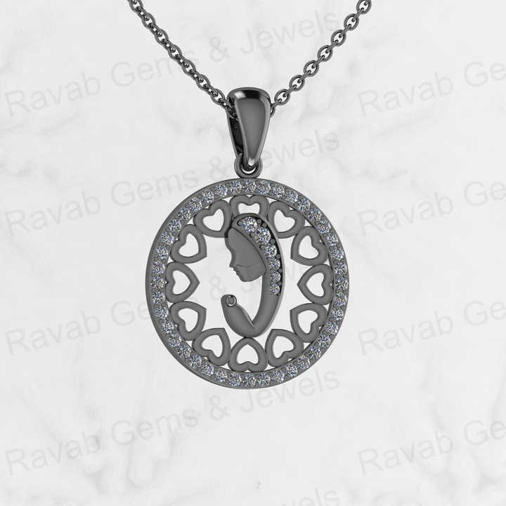 Best Quality Solid 925 Sterling Silver 20mm Holy Virgin Women in Prayer Pendant Necklace Keepsake Jewelry With 18" Inches Chain