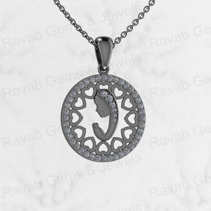 Best Quality Solid 925 Sterling Silver 20mm Holy Virgin Women in Prayer Pendant Necklace Keepsake Jewelry With 18" Inches Chain