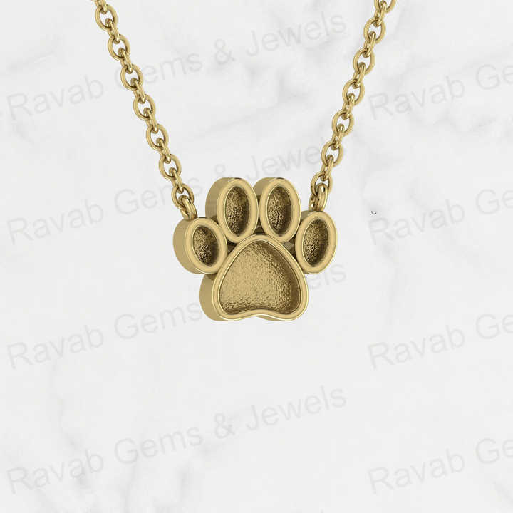 Solid 925 Sterling Silver 14mm Baby Dog Foot Print Semi Mount Blank Base Charm Pendant for Resin & Ashes Work Jewelry Components