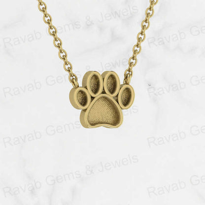 Solid 925 Sterling Silver 14mm Baby Dog Foot Print Semi Mount Blank Base Charm Pendant for Resin & Ashes Work Jewelry Components