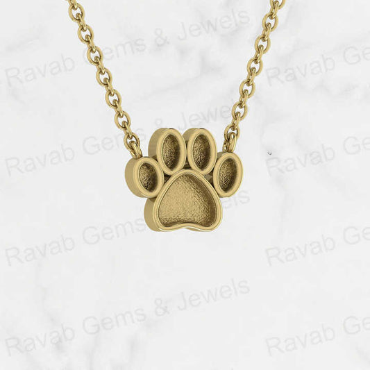 Solid 925 Sterling Silver 14mm Baby Dog Foot Print Semi Mount Blank Base Charm Pendant for Resin & Ashes Work Jewelry Components