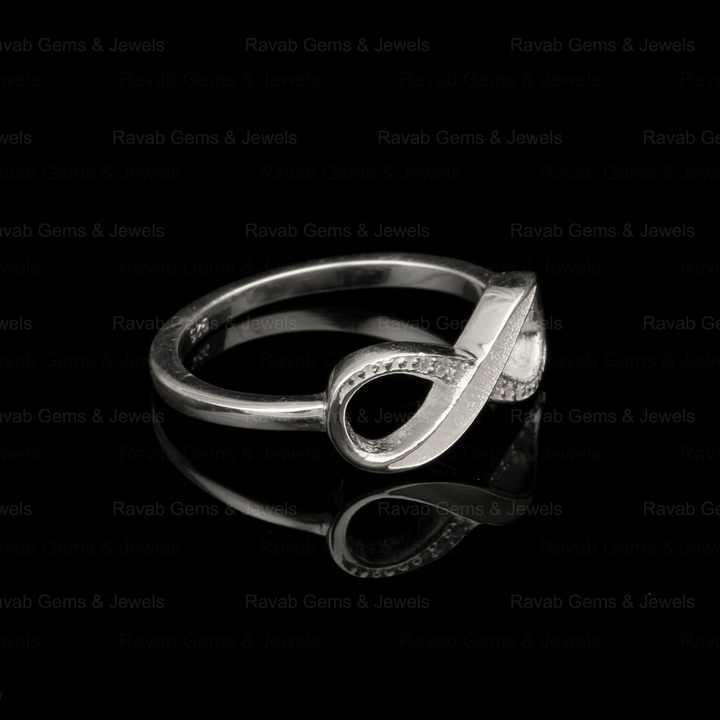 High Quality Wholesale 925 Sterling Silver Infinity Blank Channel Semi Mount Blank Setting Ring Keepsake Breastmilk DIY Jewelry