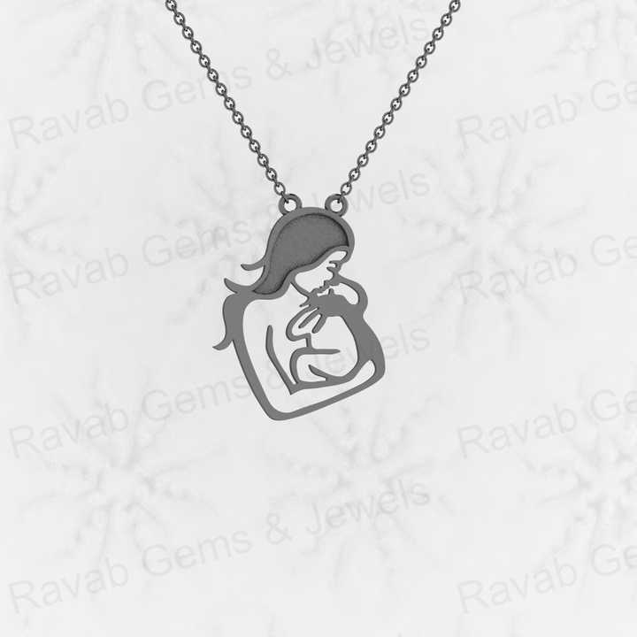 Solid 925 Sterling Silver 25mm Mom Born Child Love Memorial Blank Base Charm Pendant Setting for Keepsake & Breastmilk Jewelry