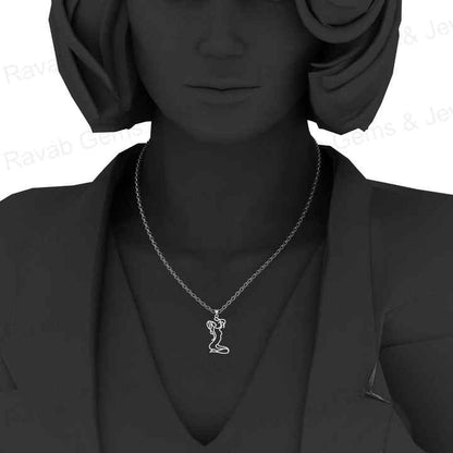 Top Quality Solid 925 Sterling Silver Mother Holding Baby Outline Art Setting Pendant for Women's Fine Attractive Necklaces