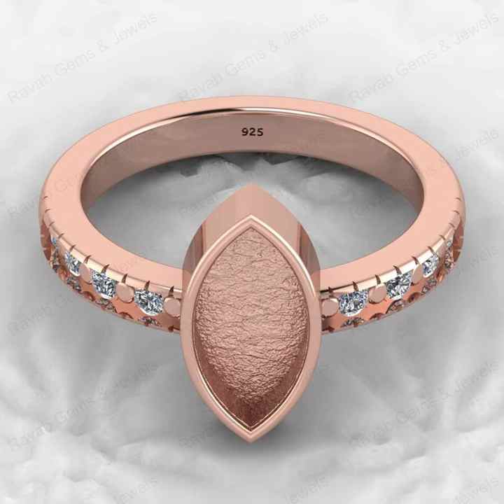 High Quality 925 Sterling Silver 12x16mm Marquise Semi Mount Bezel Setting Ring Good for Resin Ashes Work Keepsake Fine Jewelry